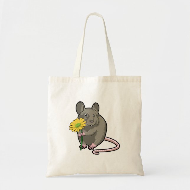 Tote Bag Rat avec fleurs jaunes (Devant)