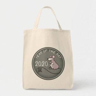 Tote Bag Rat caricature Nouvel An chinois 2020 Gorcery TB