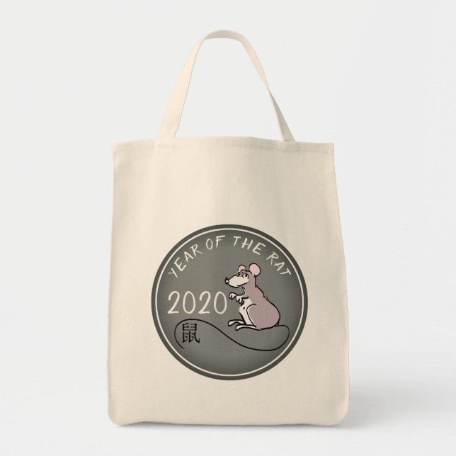 Tote Bag Rat caricature Nouvel An chinois 2020 Gorcery TB (Devant)