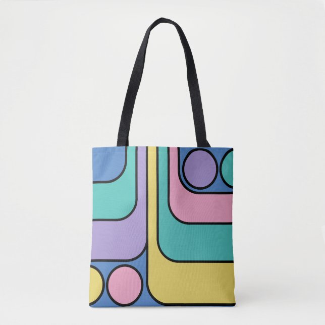 Tote Bag Rationalisation Moderne Style rétro Design géométr (Devant)