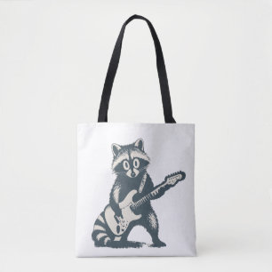 Tote Bag Raton laveur drôle jouant de la guitare électrique