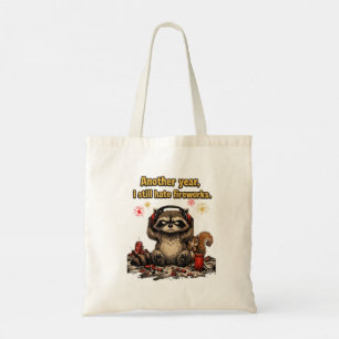 Tote Bag Raton laveur grincheux déteste les feux d'artifice
