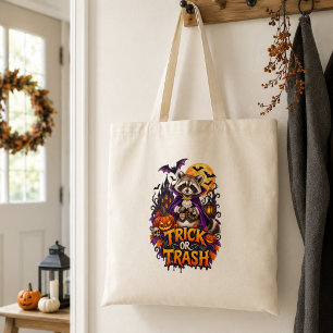 Tote Bag Raton laveur Halloween Vampire Trick or Trash