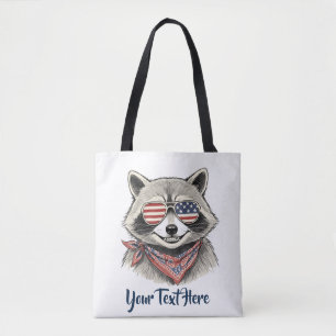 Tote Bag Raton laveur patriotique drapeau américain du 4 ju