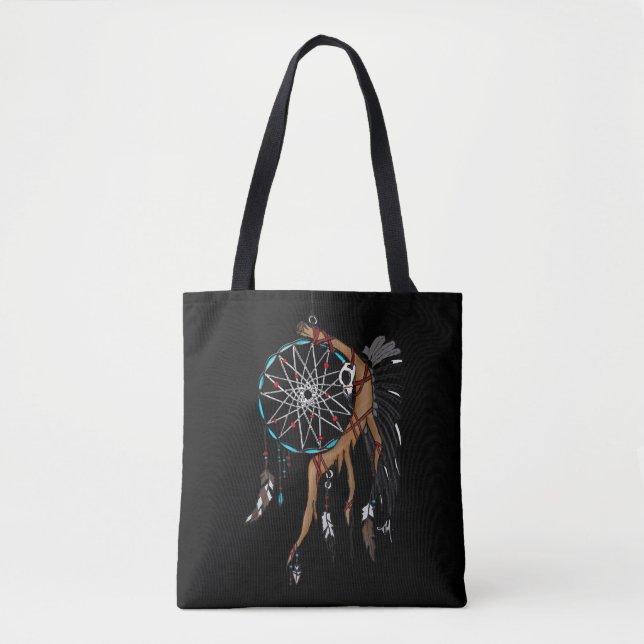 Tote Bag Raven Spirit Dreamcatcher (pour les couleurs sombr (Devant)
