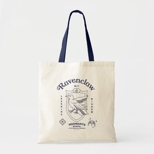 Tote Bag RAVENCLAW™ Wit Learning Wisdom Crest (Devant)