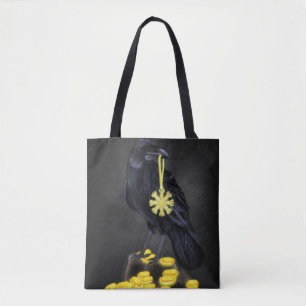 Tote Bag Raven's Rune : Aegishjalmur Magic sur la pierre no