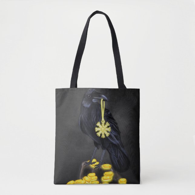 Tote Bag Raven's Rune : Aegishjalmur Magic sur la pierre no (Devant)
