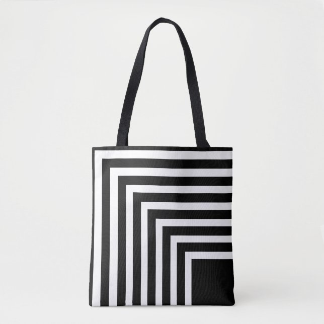 Tote Bag Rayé noir et blanc (Devant)