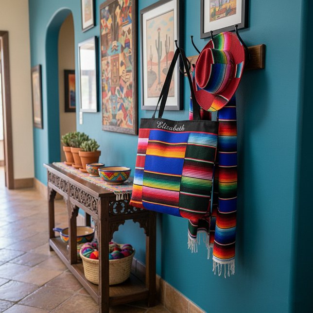 Tote Bag Rayure de serape personnalisée (Créateur téléchargé)