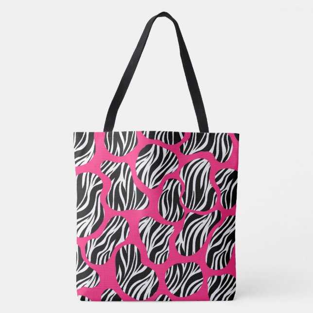 Tote Bag Rayure de zèbre abstraite audacieuse (Devant)