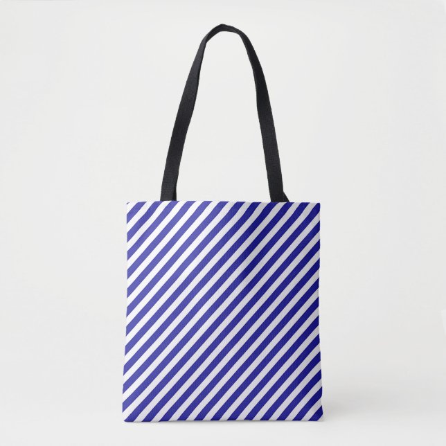 Tote Bag Rayure diagonale bleue (Devant)