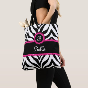 Tote Bag Rayures à la mode de zèbre de monogramme