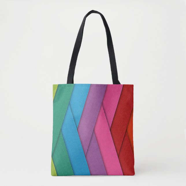 Tote Bag rayures Abstraites, colorées, (Devant)