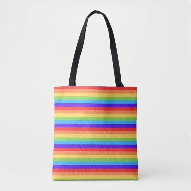 Tote Bag Rayures arc-en-ciel audacieuses (Devant)