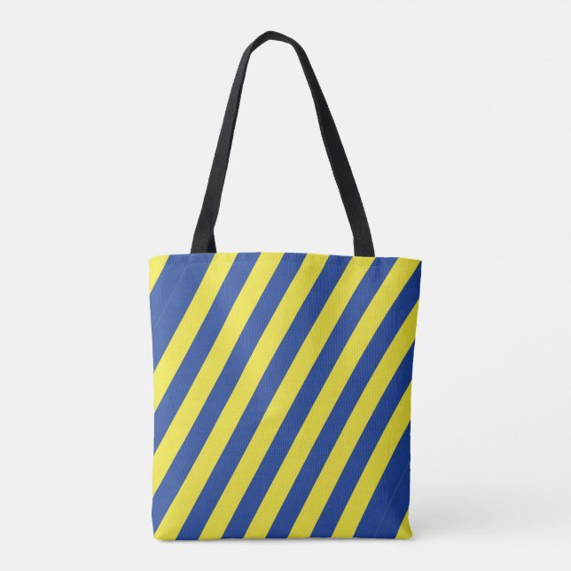 Tote Bag Rayures bleu foncé et jaune  (Dos)
