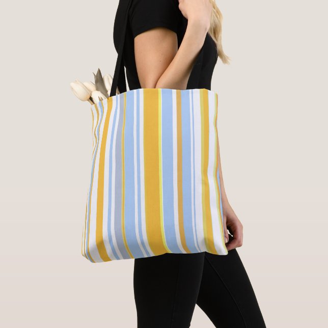 Tote Bag Rayures bohème chic modernes tendance (De près)