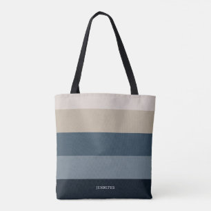 Tote Bag Rayures chics modernes avec le monogramme