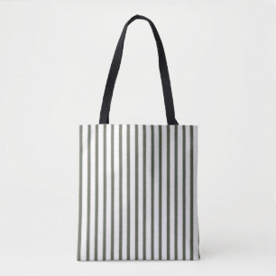 Tote Bag Rayures crème vert olive