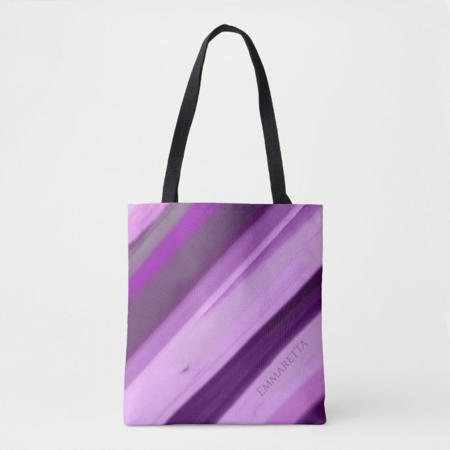 Tote Bag Rayures de Lavande Violette  (Devant)