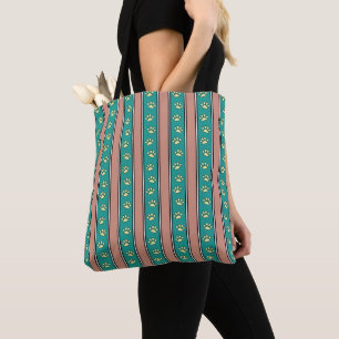 Tote Bag Rayures d'empreintes de pattes