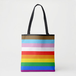 Tote Bag Rayures du drapeau de progrès LGBTQ+