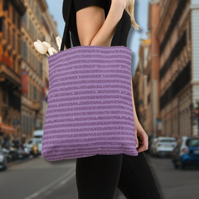 Tote Bag Rayures horizontales de style paillettes de mûre a (Créateur téléchargé)