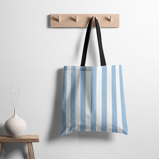 Tote Bag Rayures Intemporelles Bleu Clair (Créateur téléchargé)