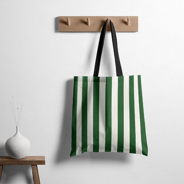 Tote Bag Rayures Intemporelles Vert (Créateur téléchargé)