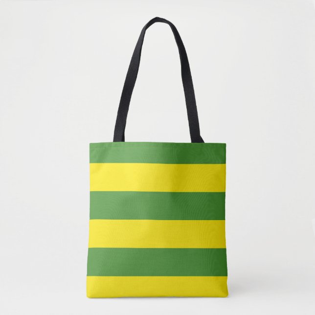 Tote Bag Rayures jaune et verte (Devant)