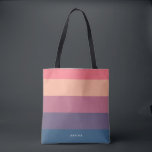 Tote Bag Rayures modernes avec monogramme<br><div class="desc">Motif rayé tendance coloré - avec des couleurs harmonieuses et une touche girly et féminine. Personnalisez avec votre nom ou monogramme. Si vous avez besoin d'autres couleurs,  cliquez sur le bouton contact sous la description du produit,  je serais ravi de vous aider.</div>