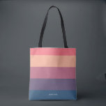 Tote Bag Rayures modernes avec monogramme<br><div class="desc">Motif rayé tendance coloré - avec des couleurs harmonieuses et une touche girly et féminine. Personnalisez avec votre nom ou monogramme. Si vous avez besoin d'autres couleurs,  cliquez sur le bouton contact sous la description du produit,  je serais ravi de vous aider.</div>