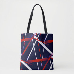 Tote Bag Rayures rouges de Criss et blanches croisées sur