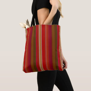 Tote Bag Rayures rouges et dorées