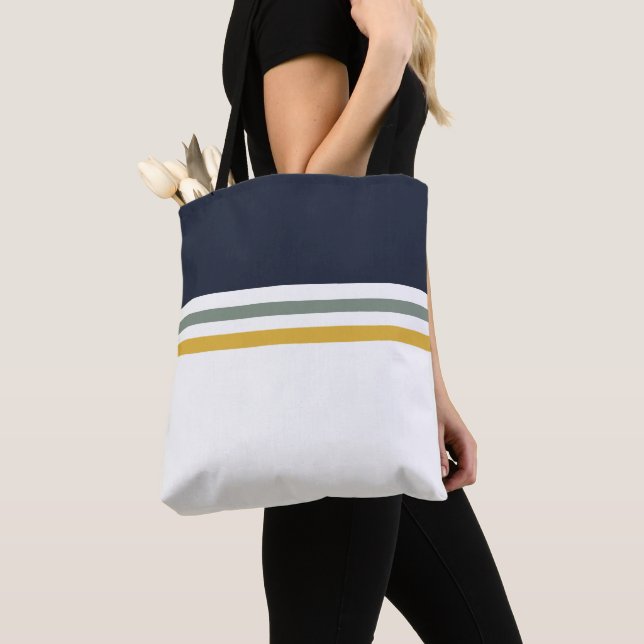 Tote Bag Rayures simples modernes branchées rayé (De près)