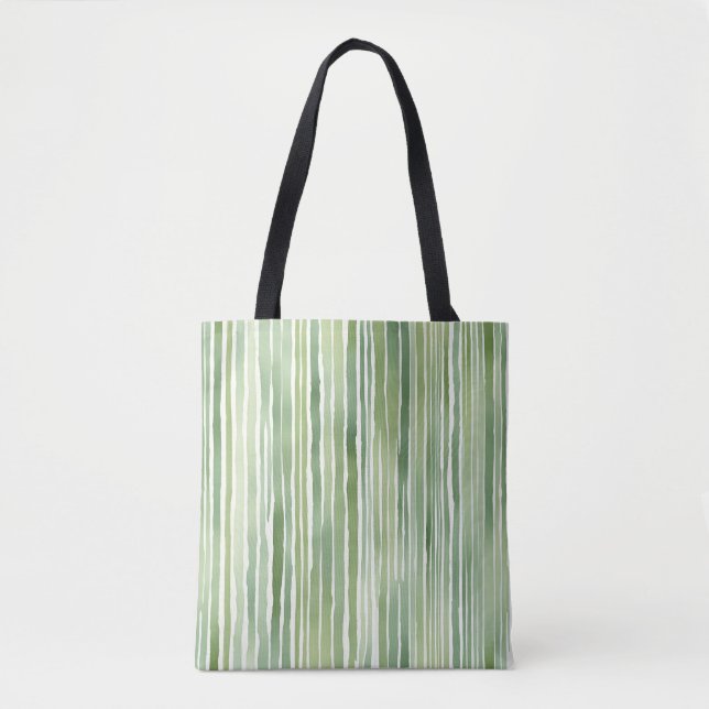 Tote Bag Rayures Vertes  (Devant)