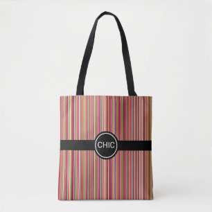 Tote Bag Rayures verticales modernes dans des tons marron e