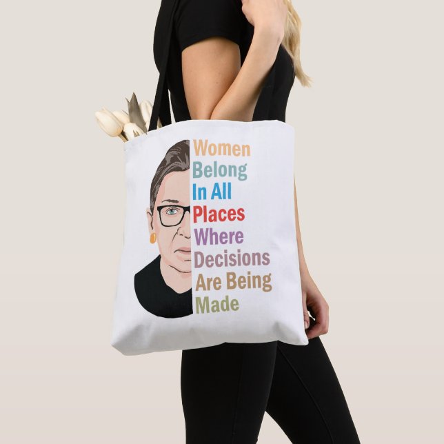 Tote Bag RBG - Les Femmes Dans Tous Les Endroits Où Les Déc (De près)