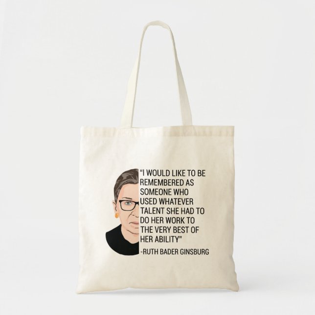 Tote Bag RBG Ruth Bader Ginsburg Tribute RIP