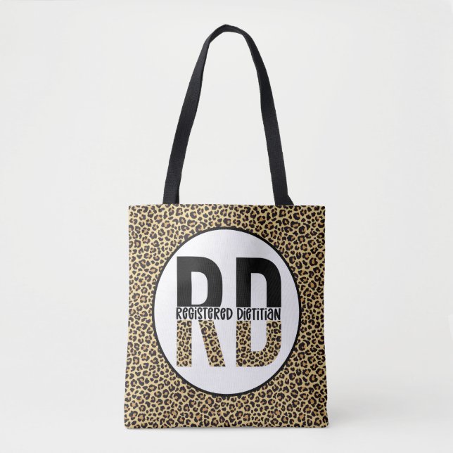 Tote Bag RD Enregistré Diététiste Cheetah Imprimer Cadeaux  (Devant)