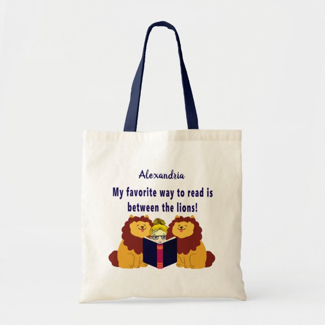 Tote Bag Reading between the Lions (Devant)