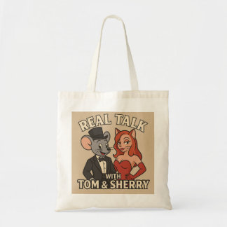 Tote Bag Real Talk with Tom and Sherry Cartoon Tote