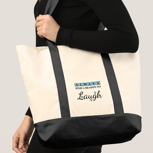 Tote Bag Reason to laugh blue love hearts (Créateur téléchargé)