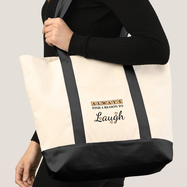 Tote Bag Reason to laugh peach love hearts (Créateur téléchargé)