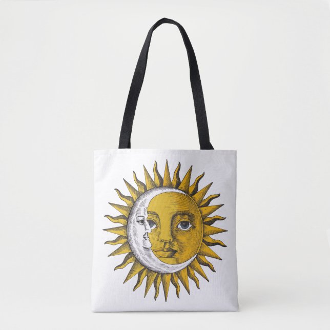 Tote Bag Rebord d'image du soleil et de la lune célestes (Devant)