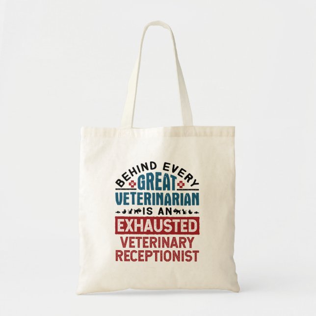 Tote Bag Réceptionniste vétérinaire épuisé (Devant)