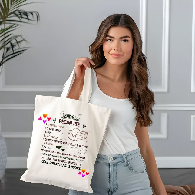 Tote Bag Recette de tarte aux noix de pécan sucrée maison C (Créateur téléchargé)