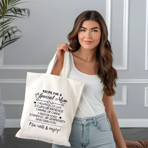 Tote Bag Recette pour un cadeau de fête des mères pour mama