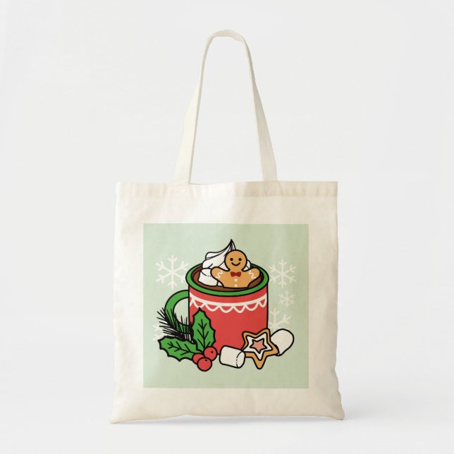 Tote Bag Réchauffez-vous avec les appels de cacao de neige  (Devant)