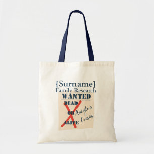 Tote Bag Recherche de la famille [Nom de famille] (Affiche 
